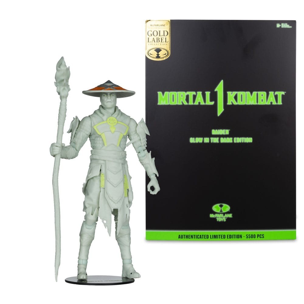Mortal Kombat figurine Raiden Glow in the Dark statuette or phosphorescente 18cm