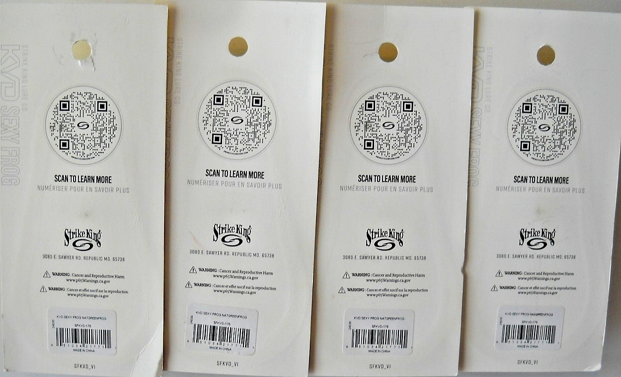 Lot of 4 STRIKE KING 5/8oz KVD SEXY FROG in NATURAL GREEN FROG color - Image 3