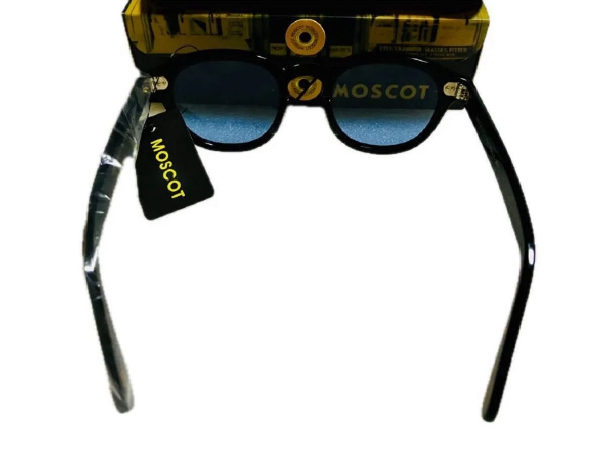 MOSCOT LEMTOSH Sunglasses Frames 49 Black Frame Blue Lens W/Case