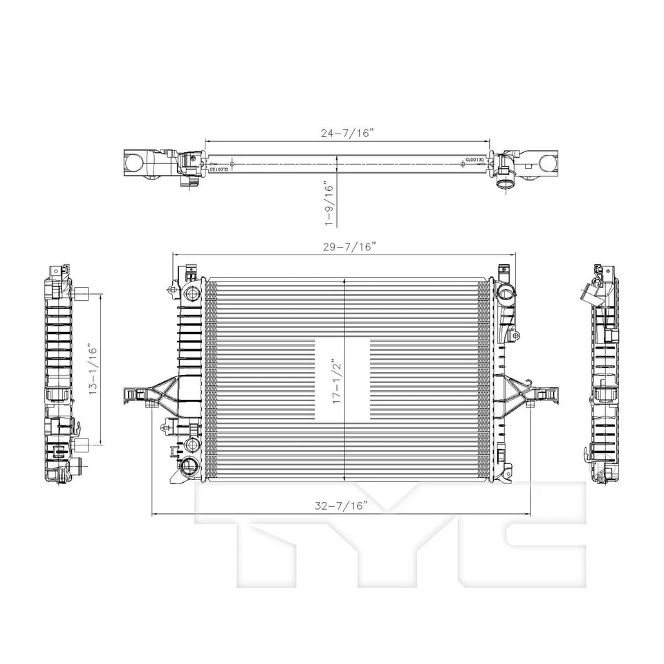 TYC 2805 散热器组件适用于 01-08 沃尔沃 S60 S80 V70 XC70 — 第 4/4 张图片