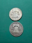 Two nice Franklin Half Dollars one each 1950-P and 1950-D silver circulated — photo 2