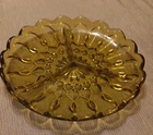 8.5" Vintage Anchor Hocking Amber Divided Radish Dish