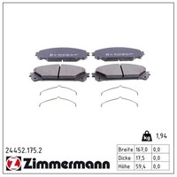 Zimmermann BremsbelÄGe Bremsbelagsatz Vorne Toyota BZ4X RAV 4 Sienna Lexus NX RX