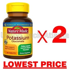 Nature Made Potassium Gluconate 550mg 100 tablets x 2 bottles exp 08/2027