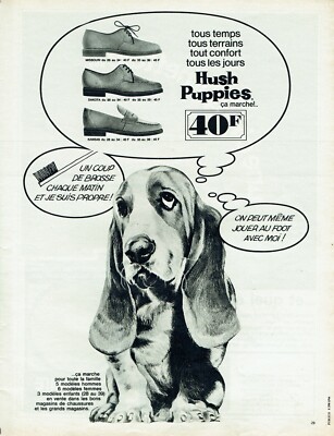 Advertising 1221 1968 Hush Puppies Comfort Dachshund Shoes