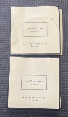 2x Jo Malone Wood Sage & Sea Salt + Peony & Blush Suede Cologne Sample Spray