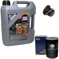 MotoröL Set 5W-30 5 Liter + ÖLfilter SM 107 + Schraube FüR VW Passat 1.8 90 PS