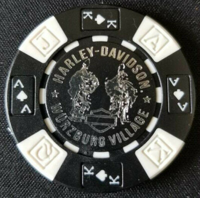 #ad #ad HD WURZBURG VILLAGE Germany Black Wht AKQJ Harley Poker Chip Golf Ball Marker $8.99