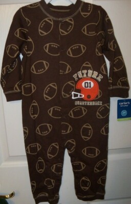 Carter's Football Future Quarterback One Piece Pajama Boys Size 6 Months NWT