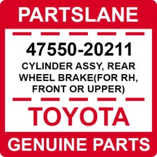 47550-20211 Toyota OEM CYLINDER ASSY, REAR WHEEL BRAKE(FOR RH, FRONT OR UPPER)