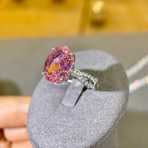 6ct Pink Tech Diamant Ring und 5ct Ohrstecker Set 925 Silber 18K GP Geschenk - Bild 6 von 13
