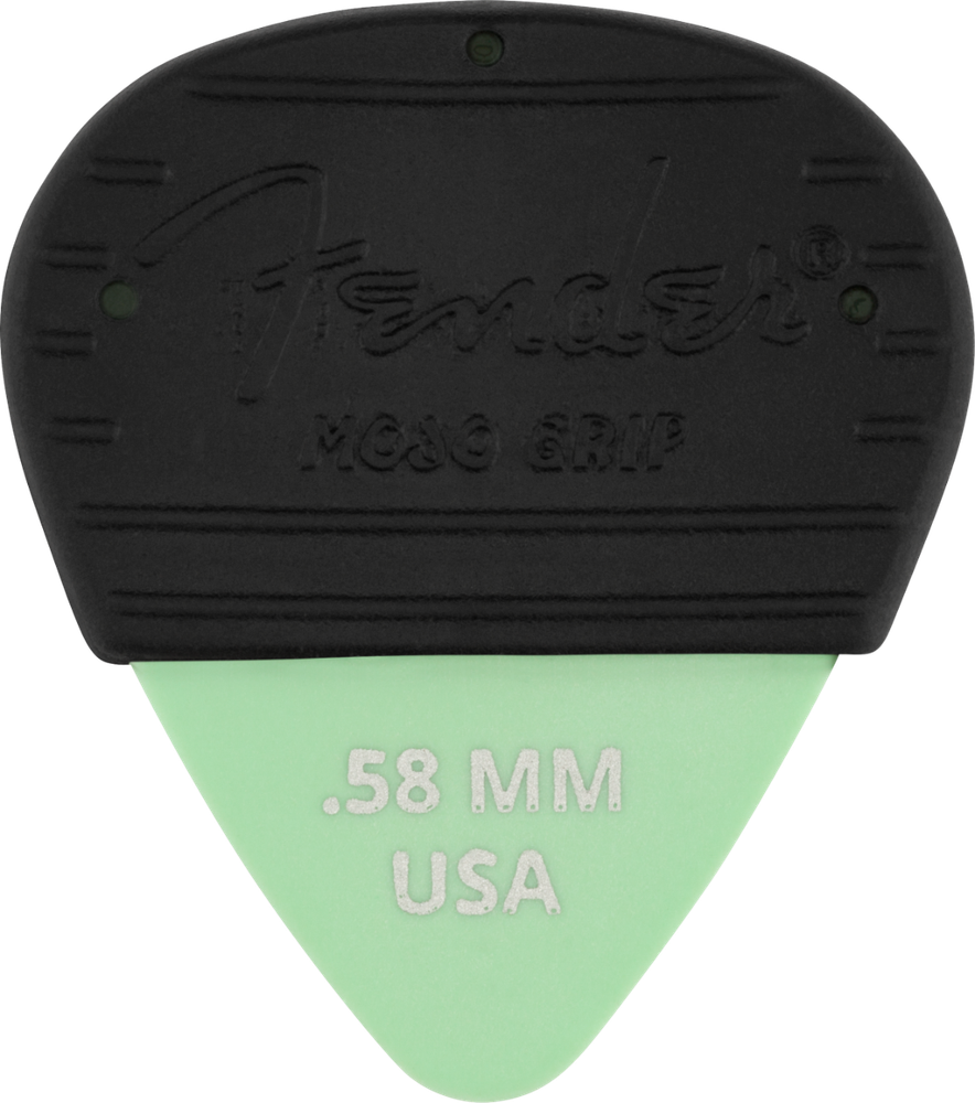 Fender Mojo Grip Dura-Tone Delrin .58 Guitar Picks 3-Pack Surf Green
