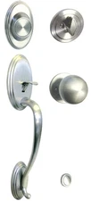Satin Nickel Brushed Nickel front Door dummy Handleset with Round Knob