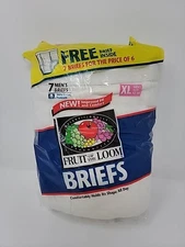 Vintage Fruit of the Loom Men's White Briefs 7 Pack 1996 Size XL 42-44 NOS New