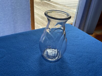 F.T.D.A.-U.S.A. Thick Clear Glass Bud Flower Vase-5¾'' tall x 2¾''rim