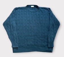 Vintage Izod Cable Knit Sweater Men  s Size XL Dark Teal Pullover 90s