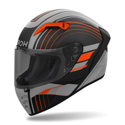 IROH CONNOR ACHIEVE FULL FACE HELMET GREY BLACK MATT ORANGE
