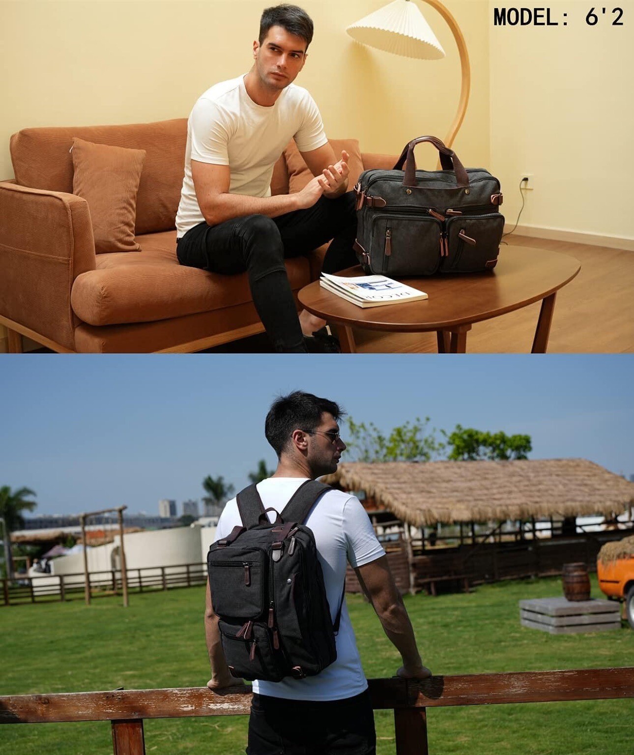 Convertible Briefcase Backpack 17 Inch Laptop Bag Case Business Briefcase HB-22