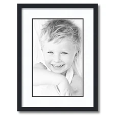 ArtToFrames Matted 15x21 Black Picture Frame with 2" Double Mat, 11x17 Opening