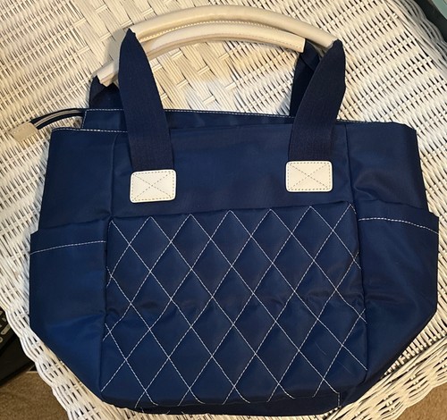 Ariat Blue & White Quilted Nylon Carry All Shoulder Tote/ Bag/purse Lunch Bag - Picture 9 of 21
