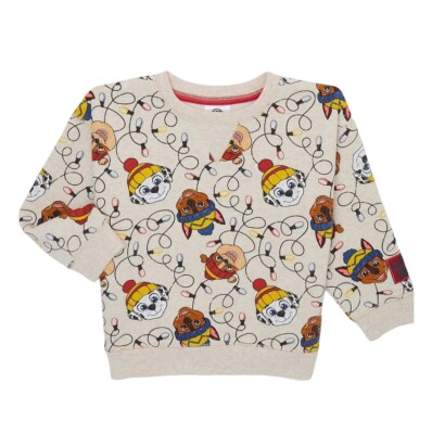 NWT Toddler Boys Girls Paw Patrol Christmas Crewneck Sweatshirt Cream 18  Months