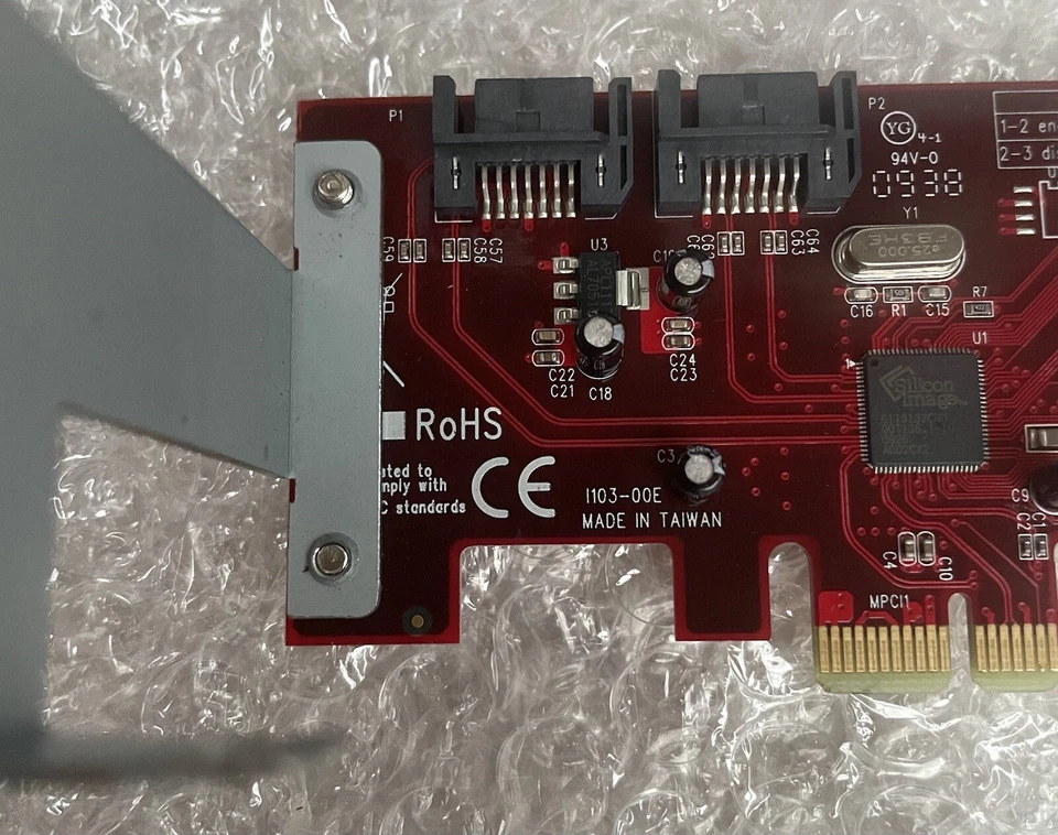 Addonics AD2SA3GPX1 PCIe 2 Port SATA RAID Card i103-00e - Image 3 of 3