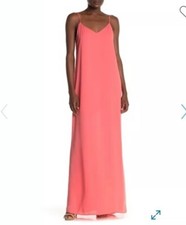 Show Me Your Mumu Jolie Coral Pink Floral Chiffon Maxi Dress Size XS