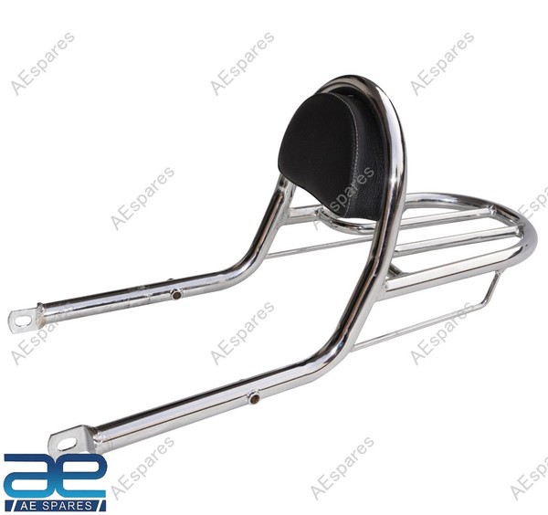 FüR Royal Enfield Meteor 350Cc Hinten GepäCk TräGer Mit RüCkenlehne Chrom ECS-image