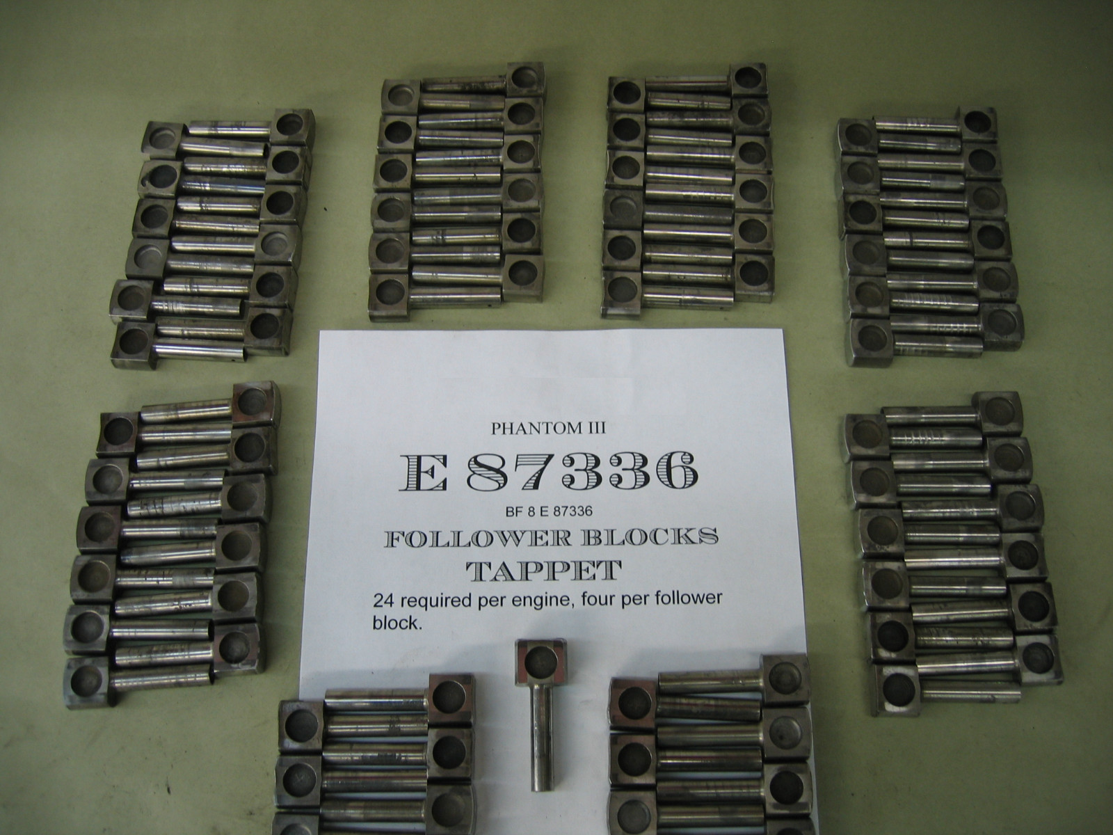 Rolls-Royce Phantom III cam followers blocks set of 6 (1936 - 1938) V-12 engine
