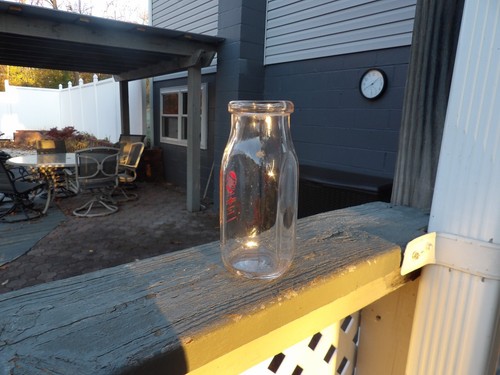 Vintage Sanitary Milk and Ice Cream Co. Red Paint Milchflasche Morgantown W Va. - Bild 4 von 6