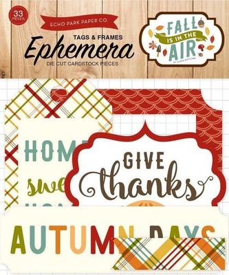 ECHO PARK ''FALL IS IN THE AIR'' EPHEMERA TAGS & FRAMES AUTUMN SCRAPJACK'S PLACE