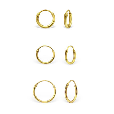 Kleine Creolen 8 10 12 mm 925 Silber gold Ohrringe  Kinder Damen Herren  Kreolen