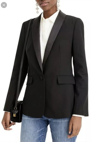 J Crew Tuxedo Blazer Black Sz 2 K3082 