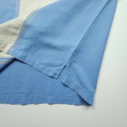 Rainforest Cafe Men Shirt XL Blue Tan Linen Rayon Bowler Rockabilly Hipster Camp - Picture 13 of 23
