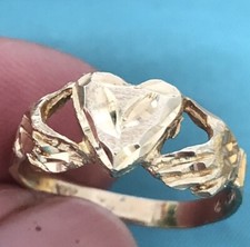 14KT YELLOW GOLD IRISH CLADDAGH RING Size 7 Heart Shaped Finest Jewelry