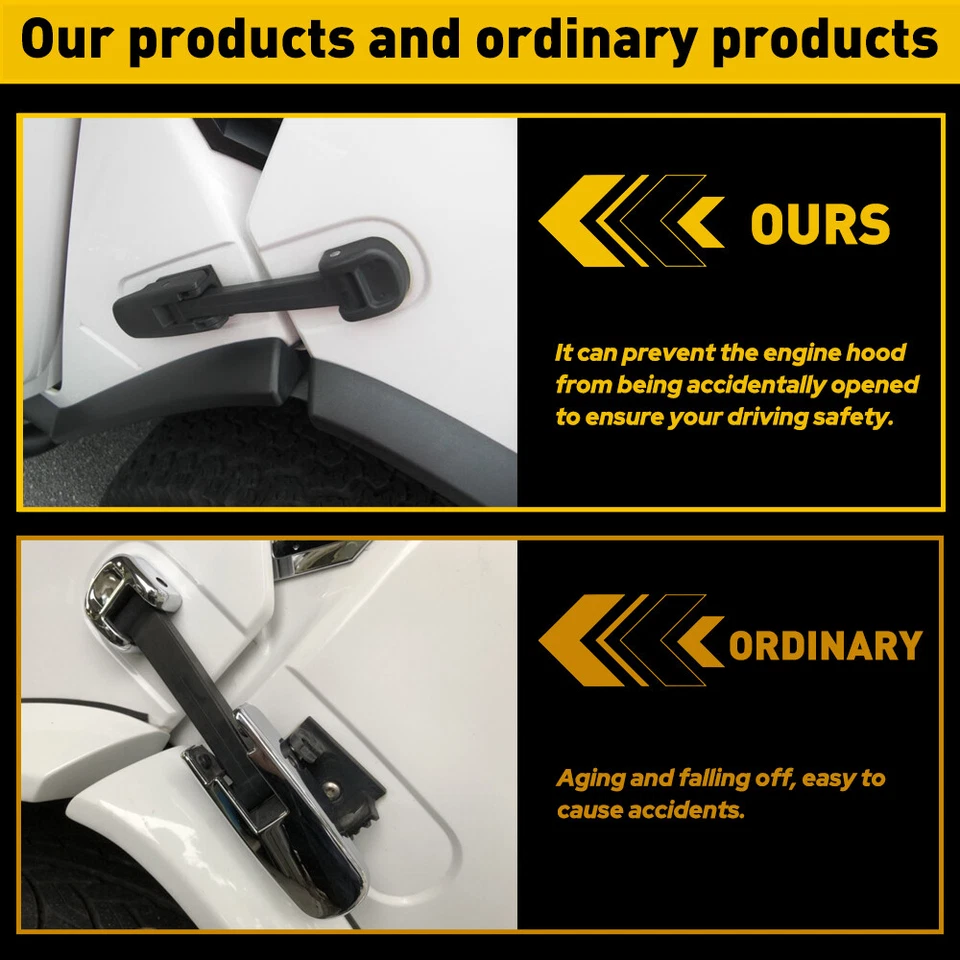 Cierre de capó delantero izquierdo o derecho negro para Chevrolet C4500 Kodiak 2003-2009 Foto 3 de 4