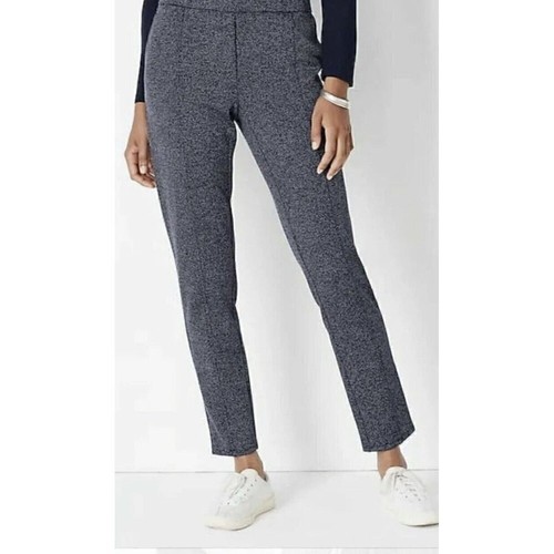 J. Jill Womens Size Medium Wearever Pintucked Tapered Pants navy blue 230891