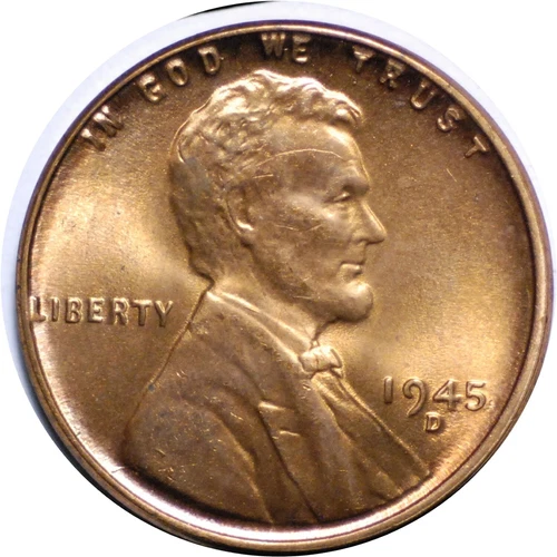 1945-D Lincoln cent - Near Gem BU RED  #265