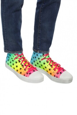 Amiri Sunset Rainbow w/Black Stars High Top Shoes - Limited Edition - Size 11.5 