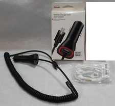 Verizon Vehicle Charger with Dual Output & LED Light Micro USB Universal Headset