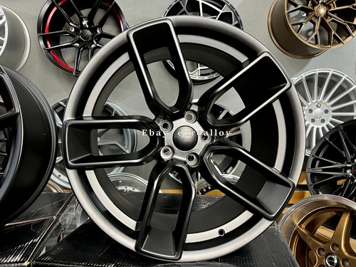 4 x 20 Inch 5x115 Dodge Challenger Style Black Half Matt Wheels: Fits For SRT392 - Picture 8 of 10
