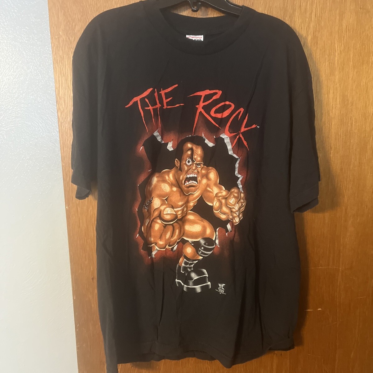 VINTAGE WWF 1998 The Rock Shirt Smell What The Rock is Cooking