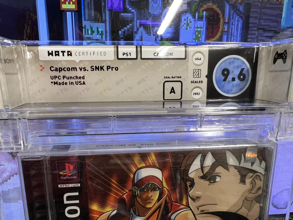 2002 PS1 Capcom vs SNK Pro Graded WATA 9.6 A Factory Sealed w/ UPC Punched Promo - Image 3 of 4