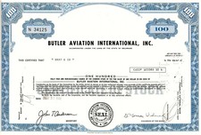Butler Aviation International Inc., Delaware, 1972 (100 Shares)