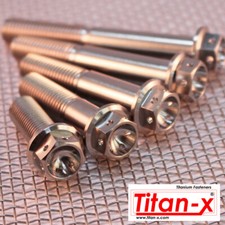M10 Titanium Hex Drilled Head Flange Bolt, 20 to 80mm x 1.5 thread