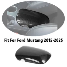 Fit For 2015-2025 Ford Mustang Carbon Center Armrest Box Storage Box Cover Trim