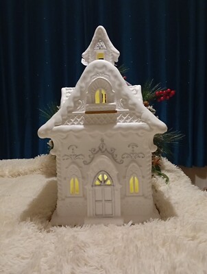 Tk Maxx Christmas Raz Imports riesiges weiß beleuchtetes Lebkuchenhaus über 2 Fuß