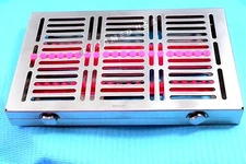 GERMAN 2 DENTAL SURGICAL AUTOCLAVE STERILIZATION CASSETTES  FOR 20 INSTRMT-RED