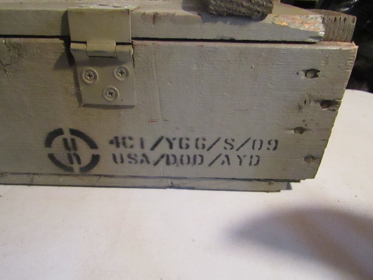 VINTAGE WOODEN HOWITZER MILITARY AMMO BOX | eBay