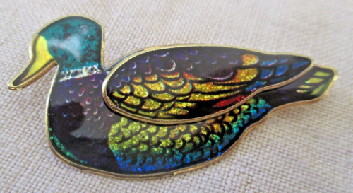 Broche Papillon Vintage - Or émail Multicolore Résine - Occasion Parfait état